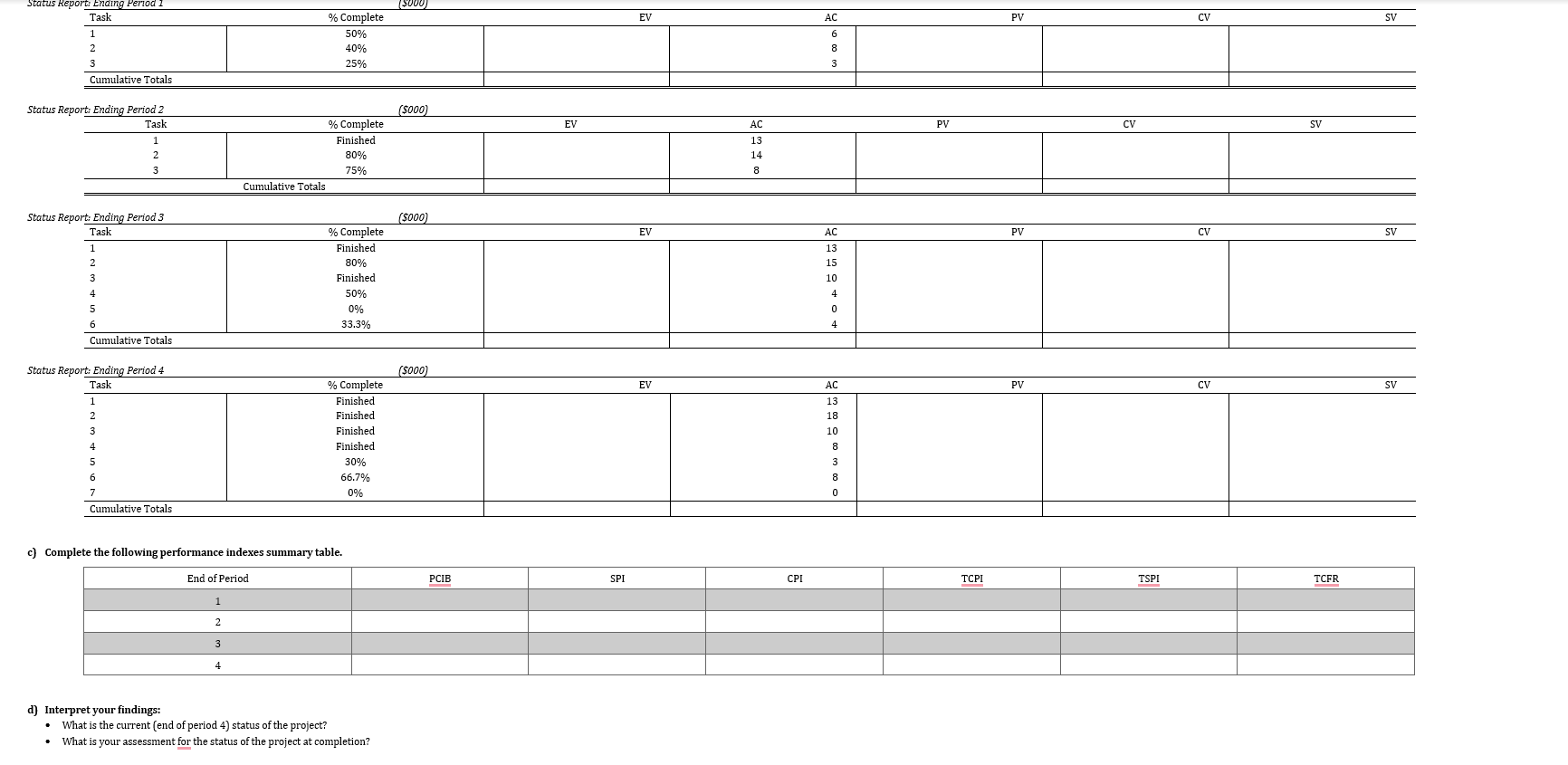 PLEASE DO JUST PART D! I will upvote. 1) Consider