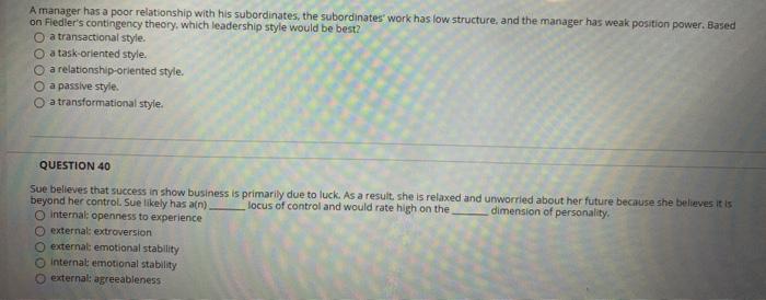 A manager has a poor relationship with his