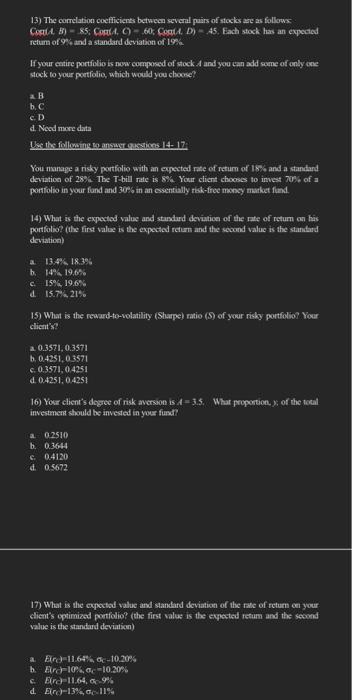 Please answer all!! answer all please 13) The