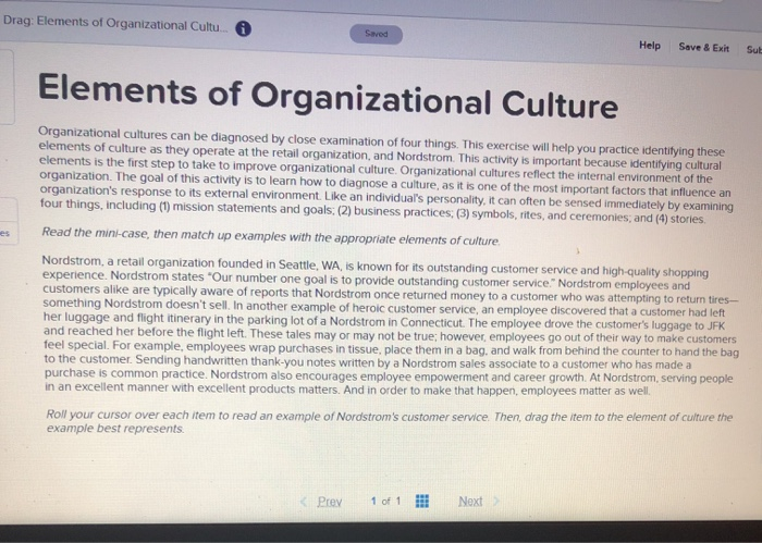 Drag: Elements of Organizational Cultu. Saved