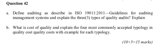 Please answer all the questions. TQ Question 42