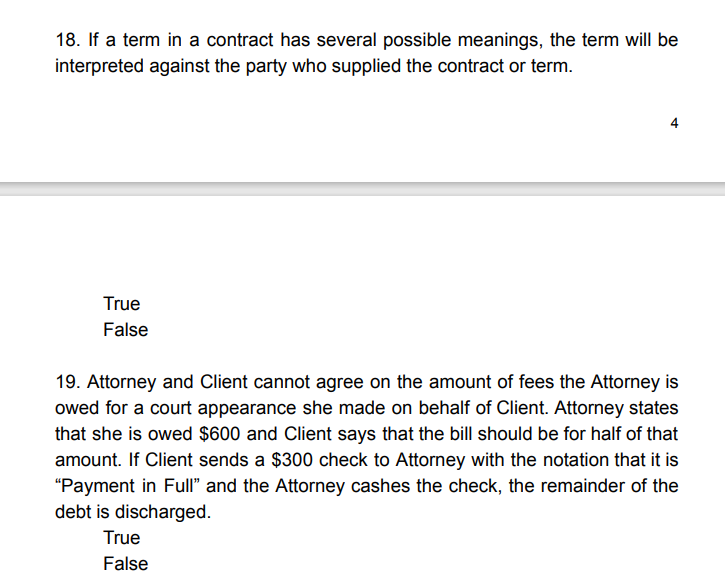 18. If a term in a contract has several possible