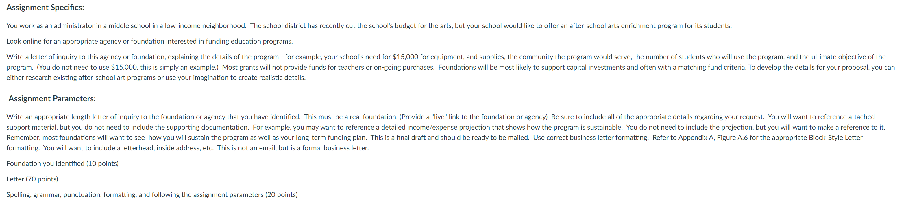 Assignment Specifics: You work as an