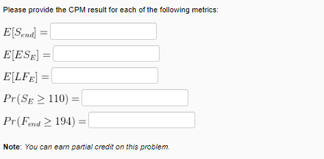 Assume the following notation when answering the