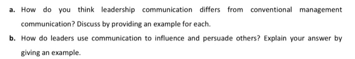 a. How do you think leadership communication