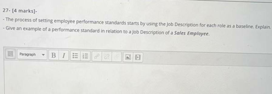 27- [4 marks) - The process of setting employee
