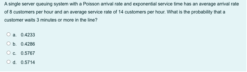 A single server queuing system with a Poisson