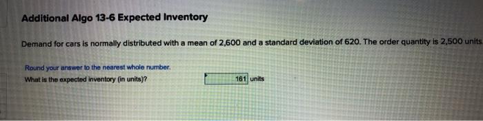 Additional Algo 13-6 Expected Inventory Demand