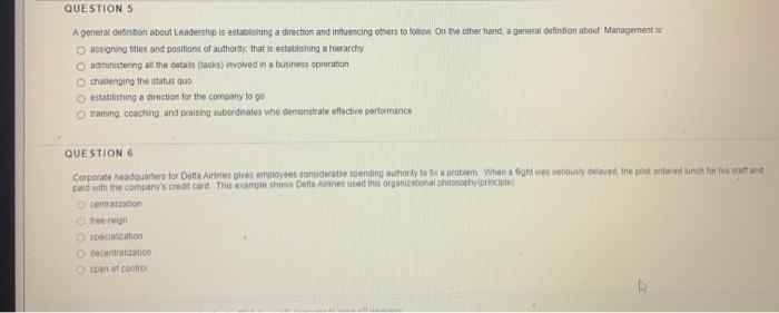 QUESTIONS A general defintion about Leadership in