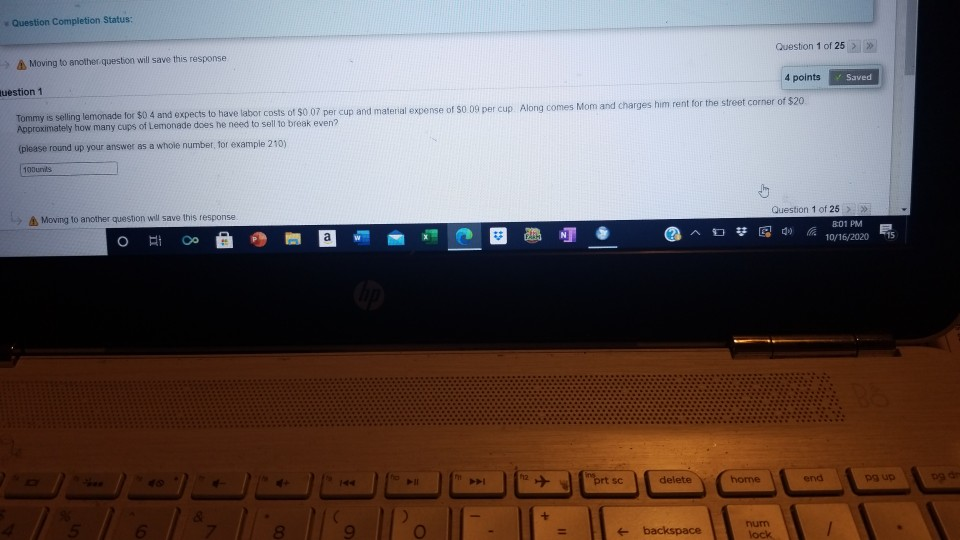 Question Completion Status: Question 1 of 25  style=