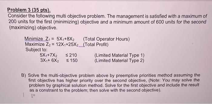 roblem 3 ( 35pts ). onsider the following multi