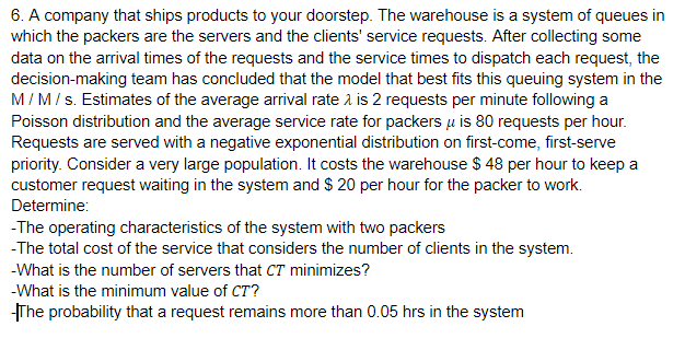 6. A company that ships products to your