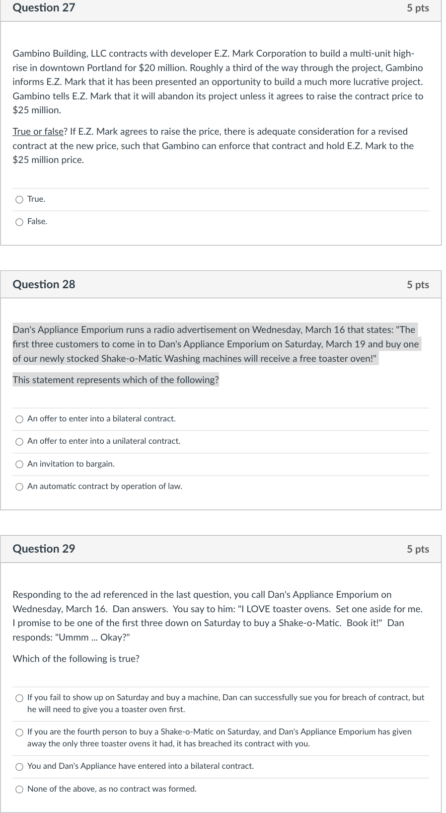 please 27 28 29 please Question 27 5 pts Gambino