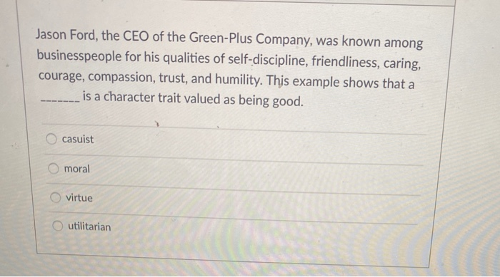 Jason Ford, the CEO of the Green-Plus Company,
