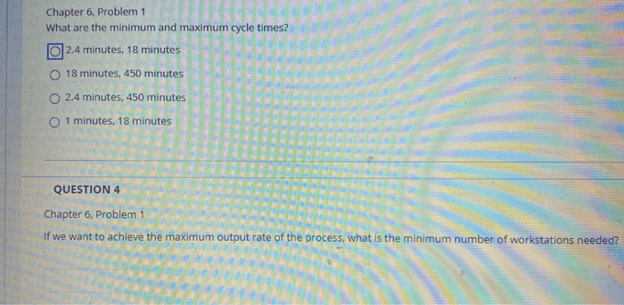 Chapter 6. Problem 1 What are the minimum and