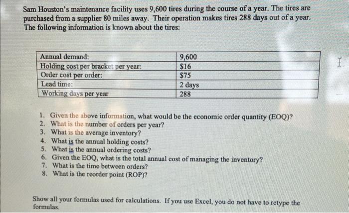 Sam Houston's maintenance facility uses 9,600