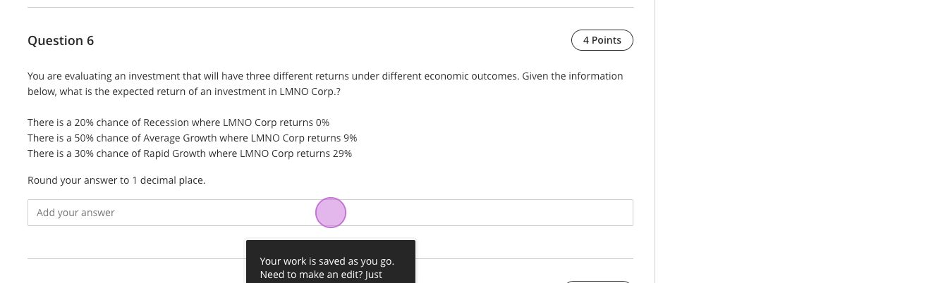 Question 6 4 Points You are evaluating an