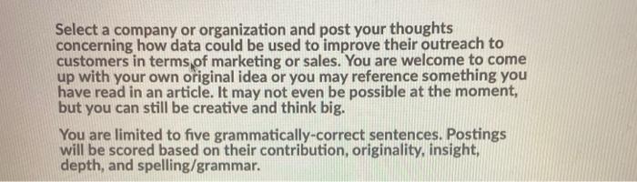 Select a company or organization and post your