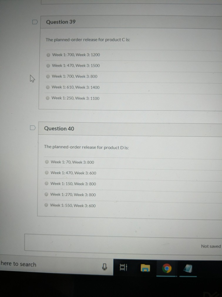 A company has received an order for end product