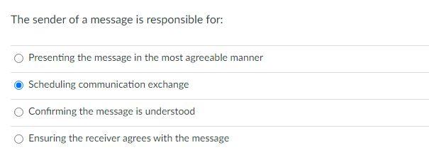 The sender of a message is responsible for: