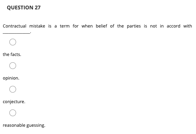 QUESTION 21 If there is full performance of an