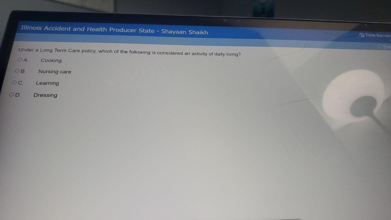 Under a Long Term Care policy, which of the