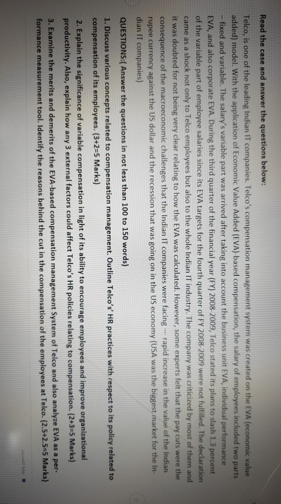 Read the case and answer the questions below: