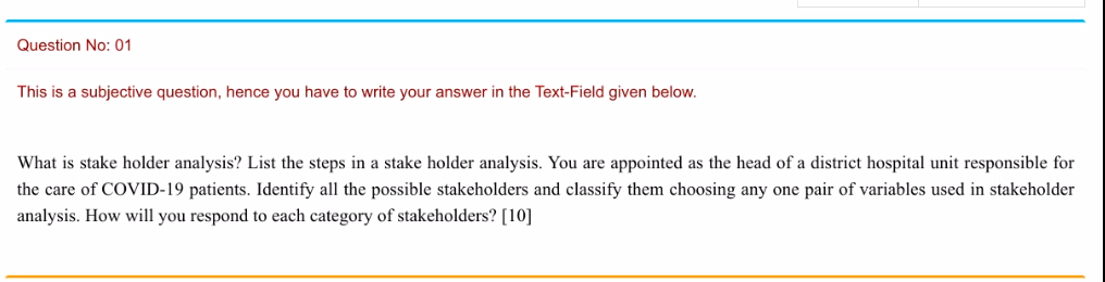 Question No: 01 This is a subjective question,