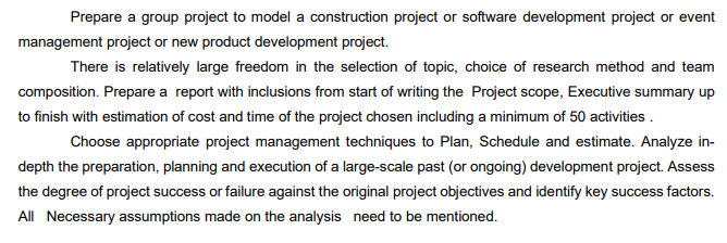 (subject:project management) Prepare a group