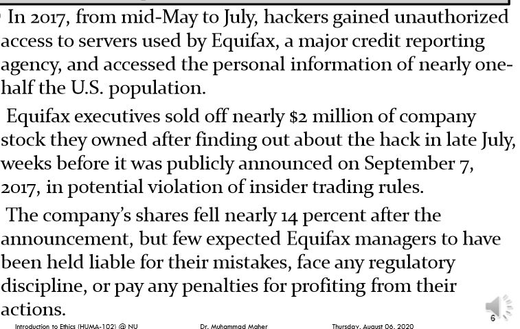 Read on The Equifax Data Breach Answer " typed"