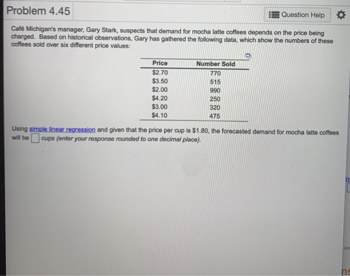 Problem 4.45 Question Help Caf Michigan's