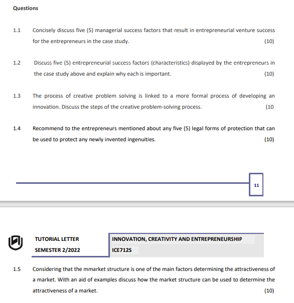 Please Answer number 1.4 Read the following case