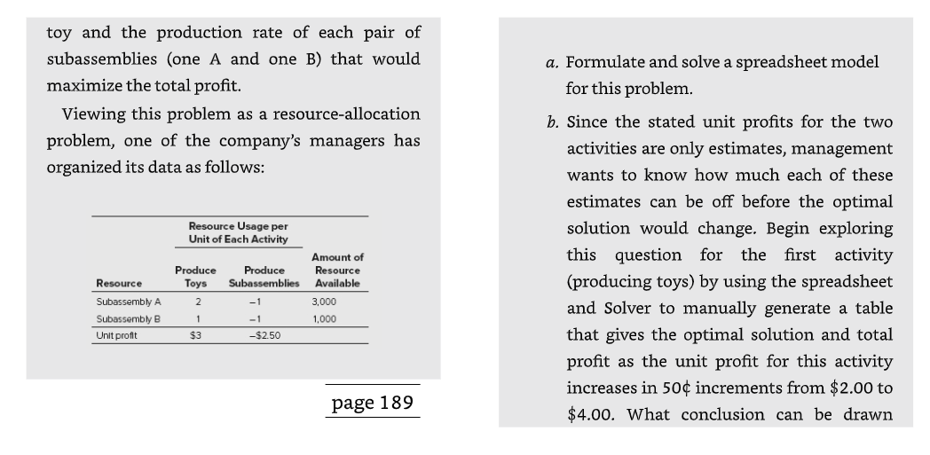 I need help to build a simple linear programming