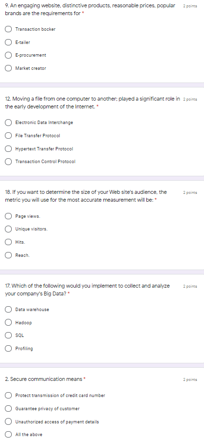 2 points 9. An engaging website, distinctive