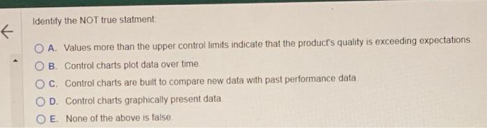 Identify the NOT true statment: A. Values more