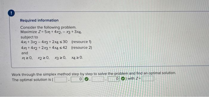 Required information Consider the following