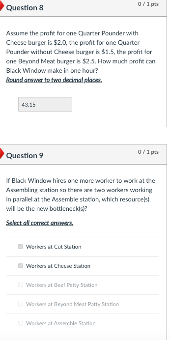 There is one worker at each work station except