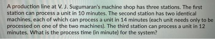 A production line at V. J. Sugumaran's machine