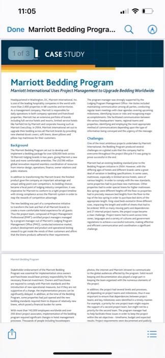 11:05 Done Marriott Bedding Progra... Q 10f3 |