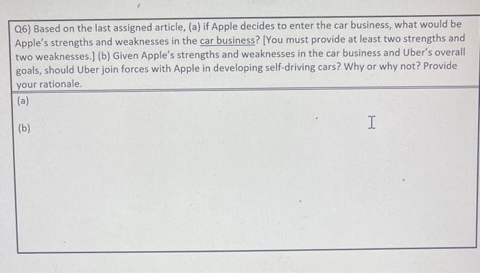 Q6) Based on the last assigned article, (a) if