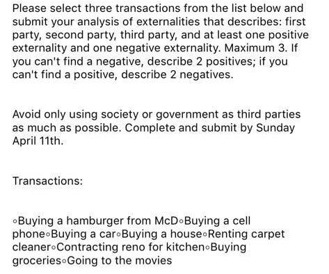 Please select three transactions from the list
