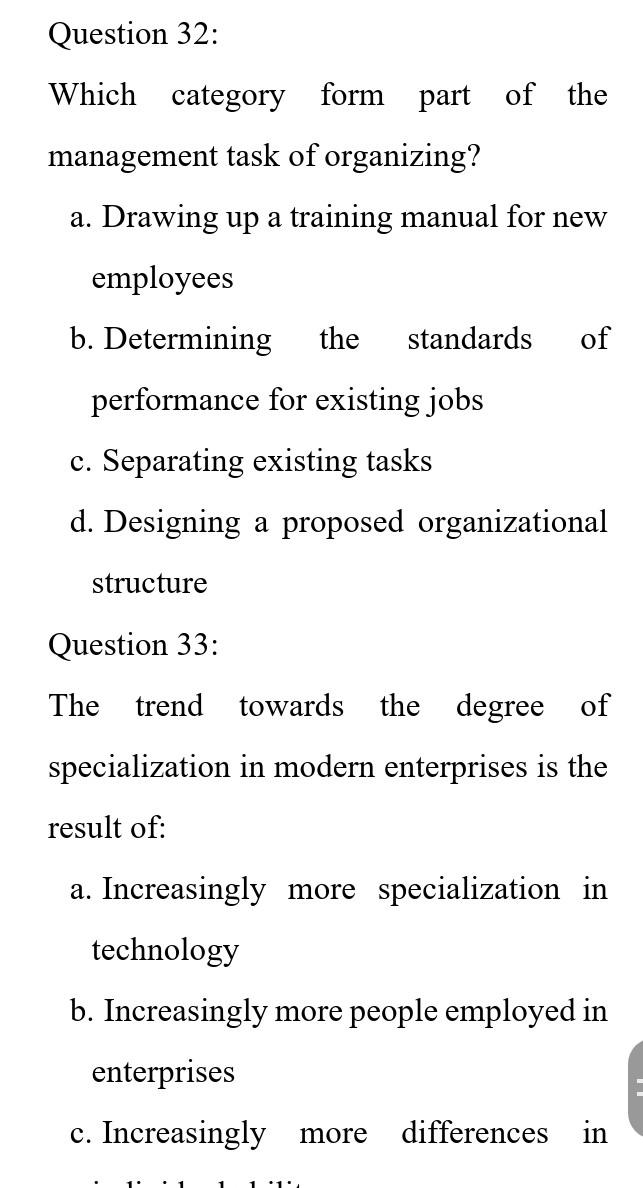 Question 39: Which manager is responsible for the