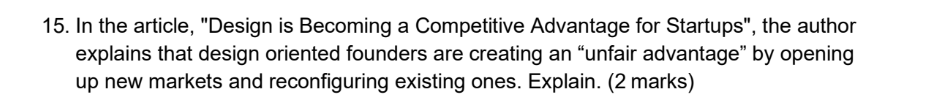 15. In the article, "Design is Becoming a