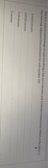 The first and second timings of a person doing a