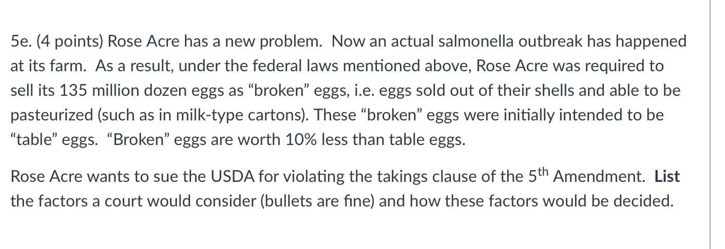 Question 6 6 pts The Secretary of Agriculture at