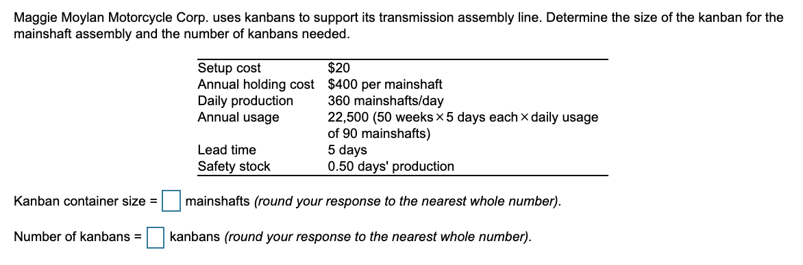 Maggie Moylan Motorcycle Corp. uses kanbans to