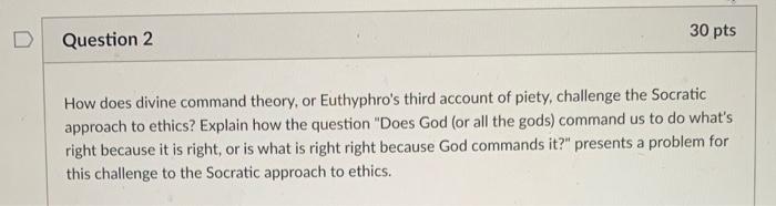 How does divine command theory, or Euthyphro's