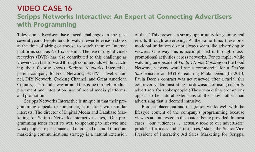 Questions for Discussion 1. Why is the Food