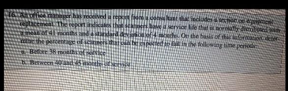 An office manager has received a report from a