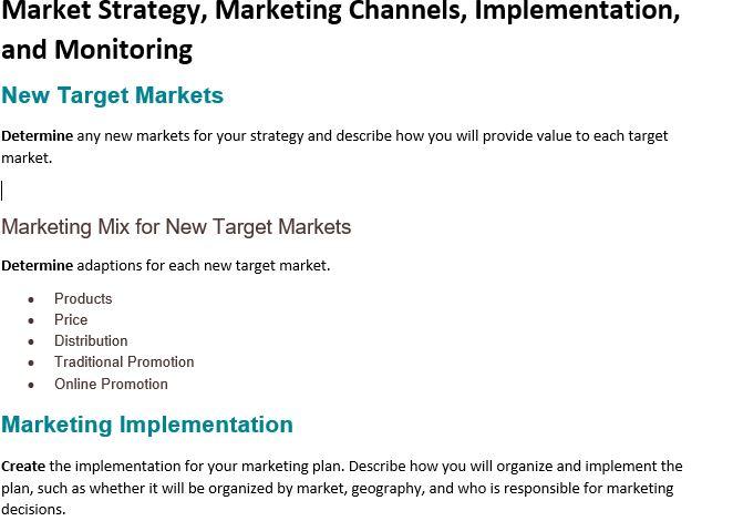 Need assistance completing the marketing strategy